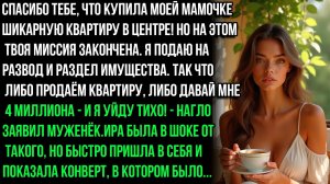 Спасибо тебе, что купила моей мамочке шикарную квартиру в центре! Я подаю на развод!-заявил муж но..