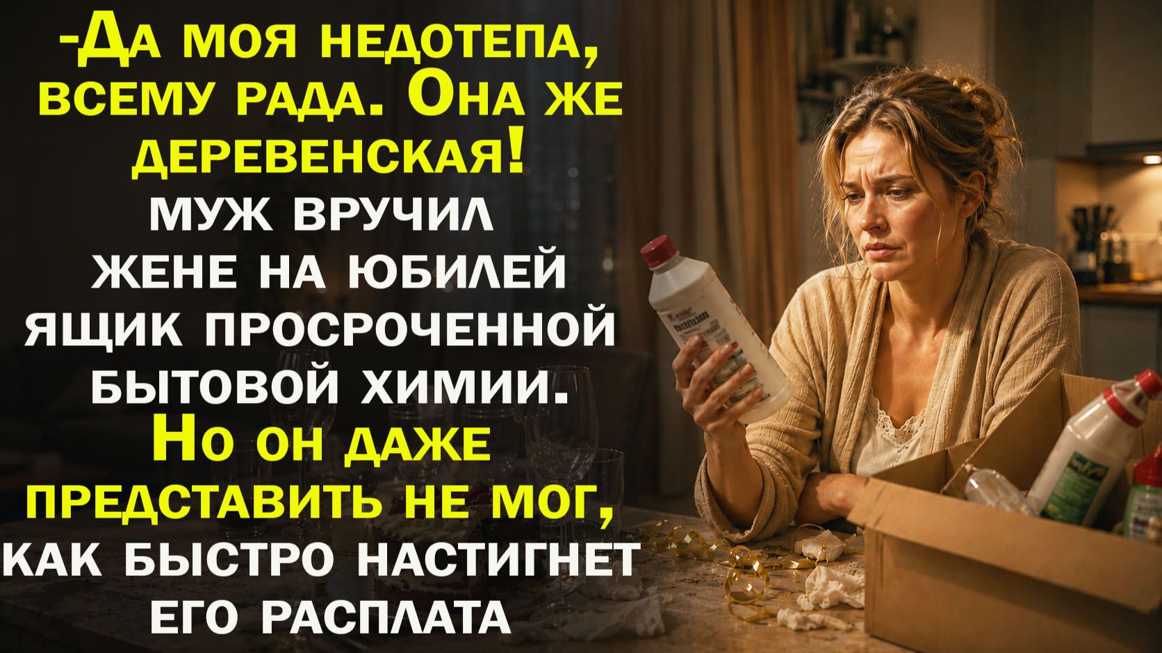 Муж вручил жене вместо подарка просроченную бытовую химию. Но как же лихо она ему отплатила