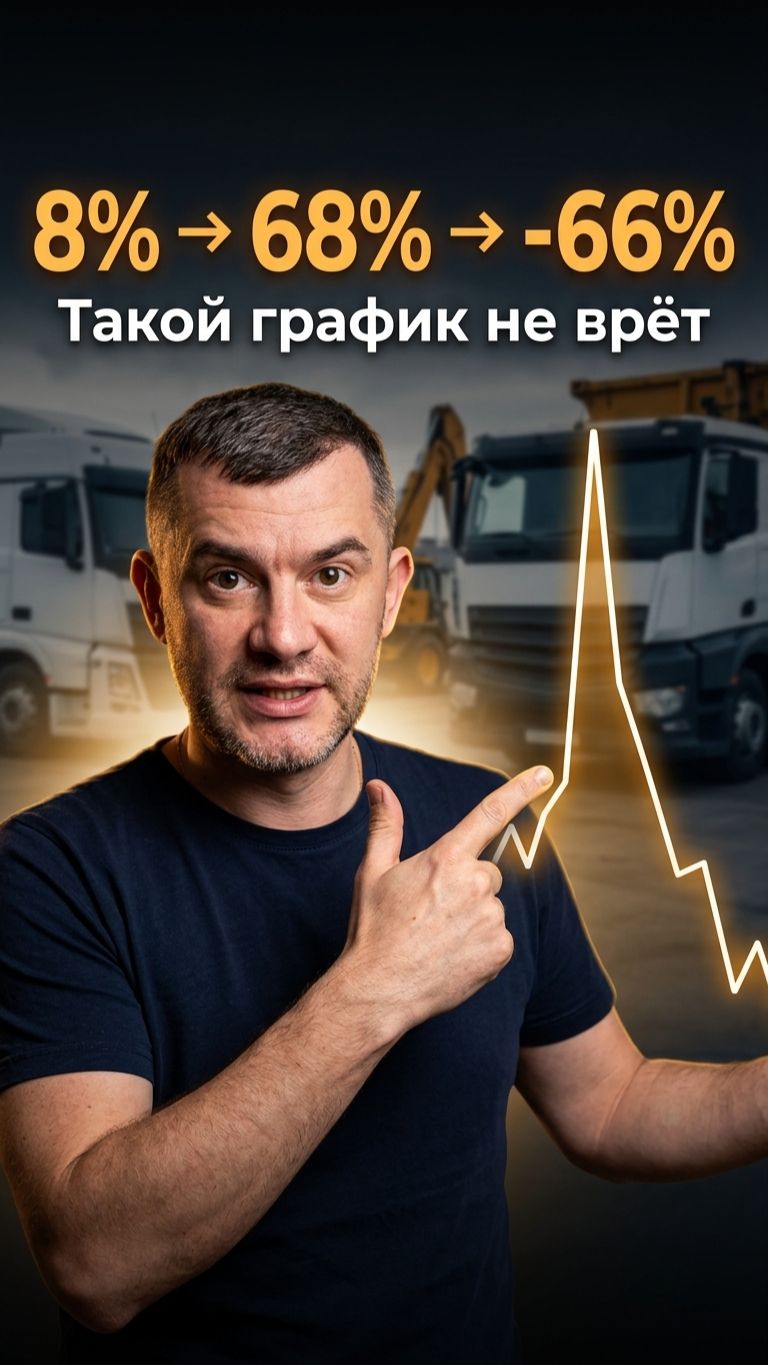 8% → 68% → −66%. Такой график не врёт