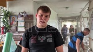 Последствия атаки украинским БПЛА городской больницы в Донецке