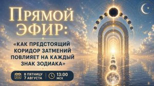 Прямой эфир «Как коридор затмений повлияет на каждый знак Зодиака»