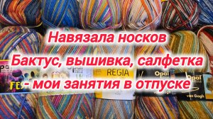 Навязала носков. Бактус, вышивка, салфетка, урожай огурцов - чем занимаюсь в отпуске.