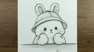 Как легко нарисовать милого кролика карандашом — Пошаговый урок рисования для начинающих