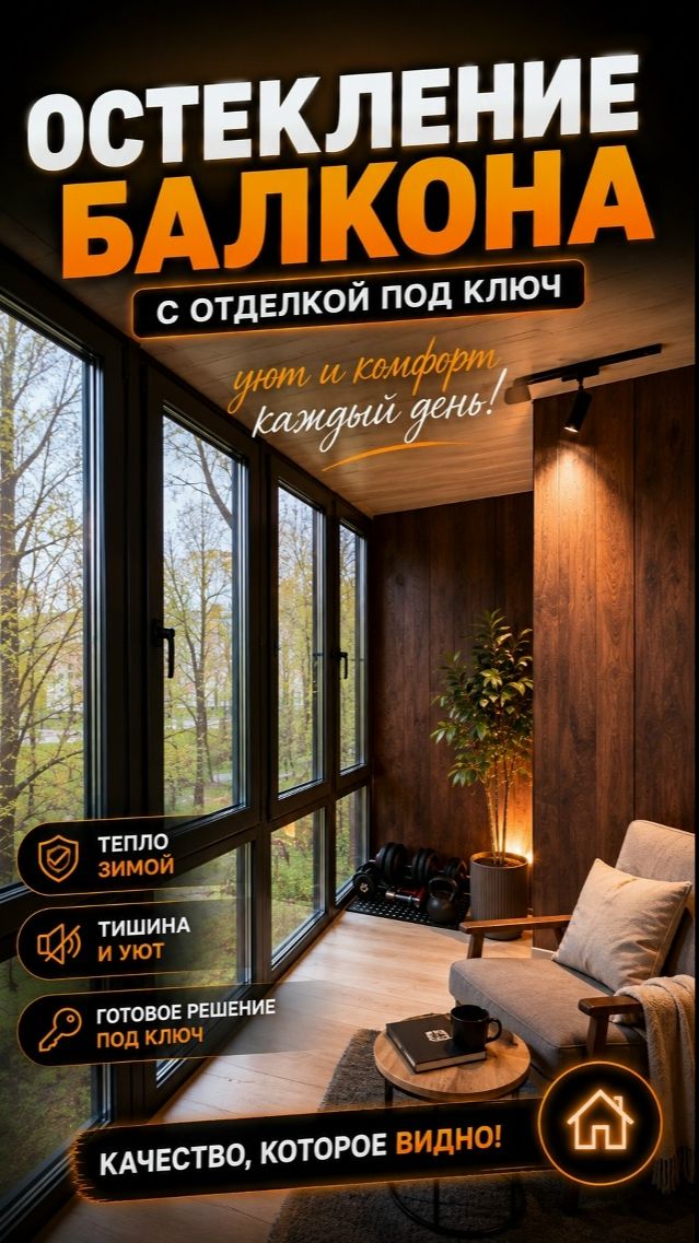 Остекление балкона с отделкой! #shorts