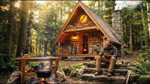 I Spent 9 Days Building a Wood & Stone House in Heavy Rain: Bushcraft Evolution