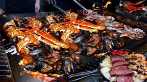 5 тонн морепродуктов в месяц! Огромное теппанъяки с морепродуктами - Корейская уличная еда