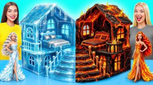 Строим Удивительный Кукольный Домик Холодный vs Горячий Челлендж # Простые Трюки для Декора Bub