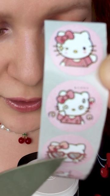 Нишевый АСМР с наклеечками Hello Kitty 🐱 #asmr #асмр #tingles