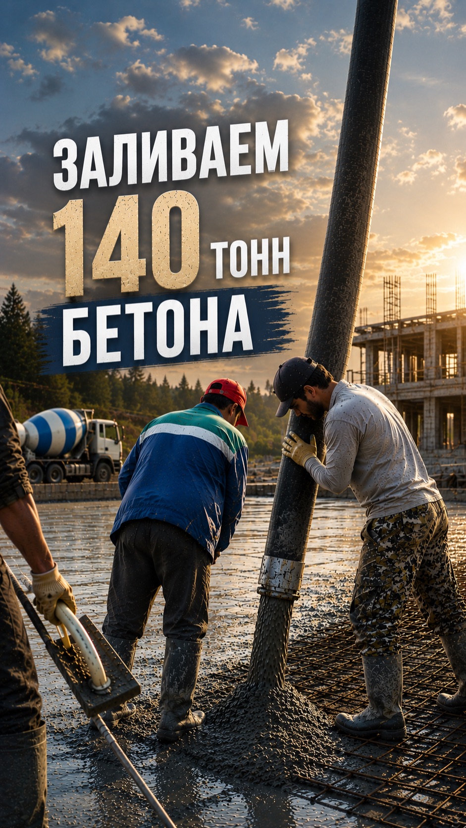 Бетон для фундамента дома.