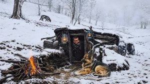 Зимний бушкрафт лагерь в горах | 3 дня выживания в сильный снегопад | Секреты выживания