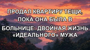 ПРОДАЛ КВАРТИРУ ТЕЩИ, ПОКА ОНА БЫЛА В БОЛЬНИЦЕ: ДВОЙНАЯ ЖИЗНЬ «ИДЕАЛЬНОГО» МУЖА