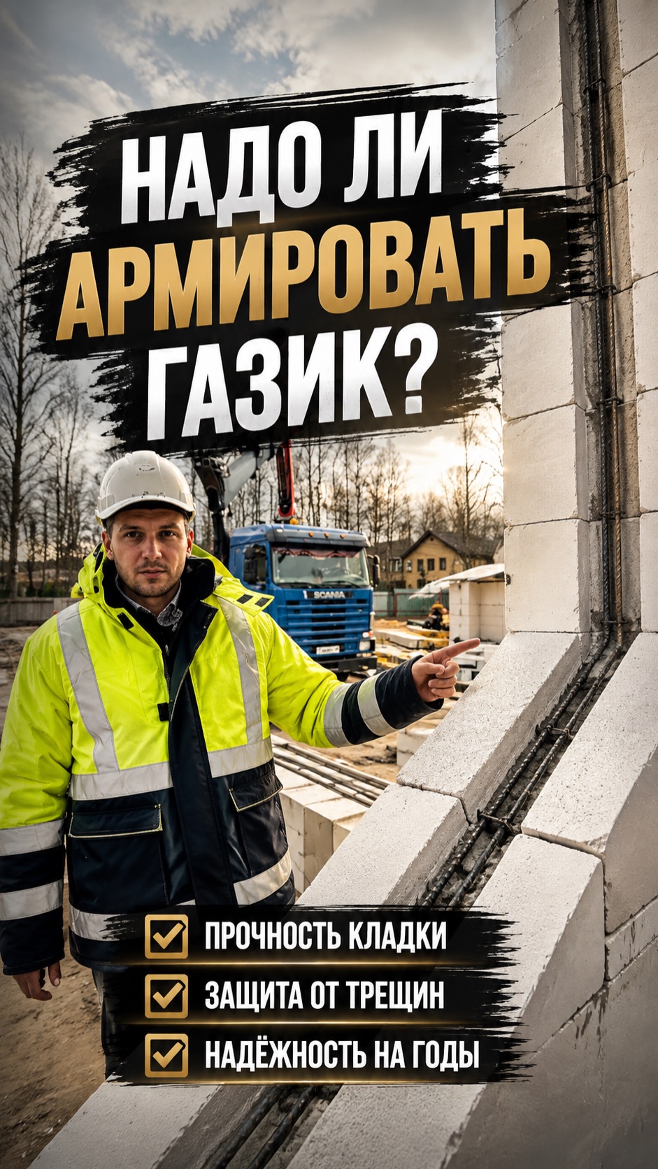 Зачем армировать газобетон? / Армирование газобетонные блоки