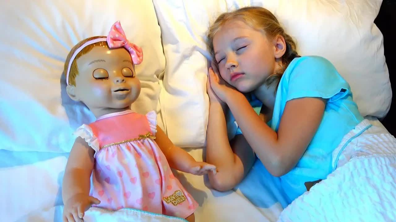 Polina Playing With Baby Doll Video For Kids