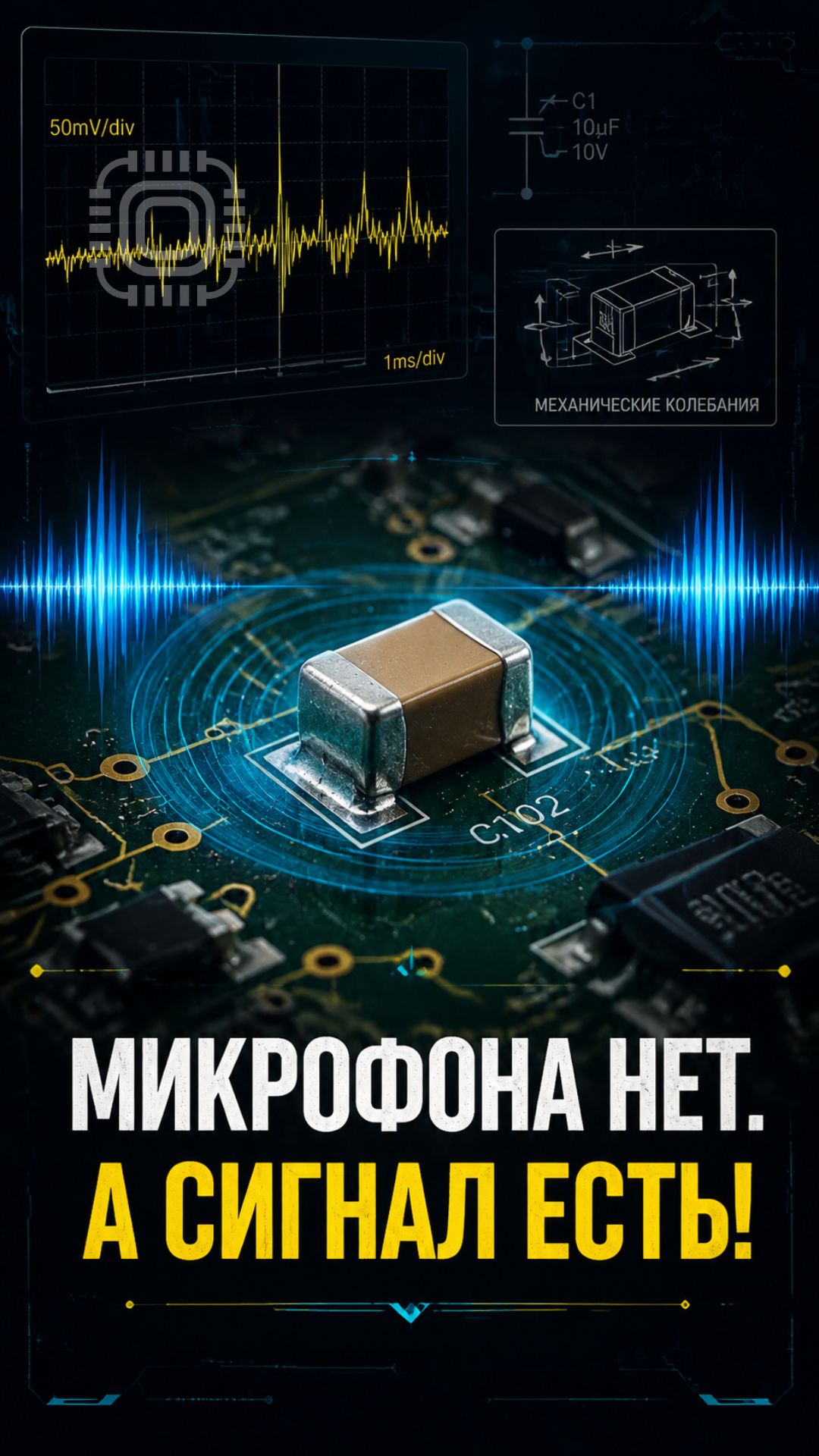 Почему плата реагирует на звук без микрофона?