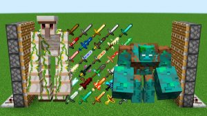 Майнкрафт Мутантные железные големы и утопленники против всех мечей ⚔️💥
