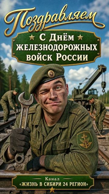 Поздравительная видео открытка С Днём железнодорожных войск РОССИИ