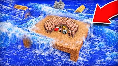 МЫ С ЖИТЕЛЯМИ НЕ УСПЕЛИ ПОСТРОИТЬ БУНКЕР ОТ ЦУНАМИ В МАЙНКРАФТ  Компот Minecraft