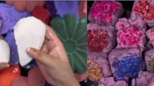 ASMR crush chalk 🌈+🟪 2в1