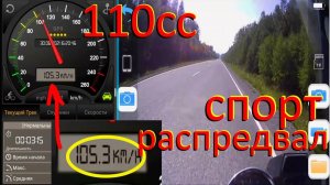 Максимальная скорость на тюнинге мопеда альфа 110 кубов