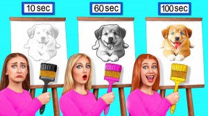 10 Секунд vs 60 Секунд vs 100 Секунд Челлендж Рисунков _ Смешные Cитуации