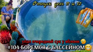#104 ОТПУСК 11 и 12 ДЕНЬ / боремся с бассейном / пытаемся спасти яблоню #деревенскаяжизнь
