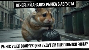 Вечерний анализ рынка 6 августа. Коррекция по рынку! Будет ли продолжение? Рубль! Газ и нефть!