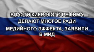 Власти киевского режима делают многое ради медийного эффекта, заявили в МИД