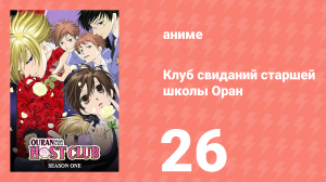 Клуб свиданий старшей школы Оран 26 серия (аниме-сериал, 2006)