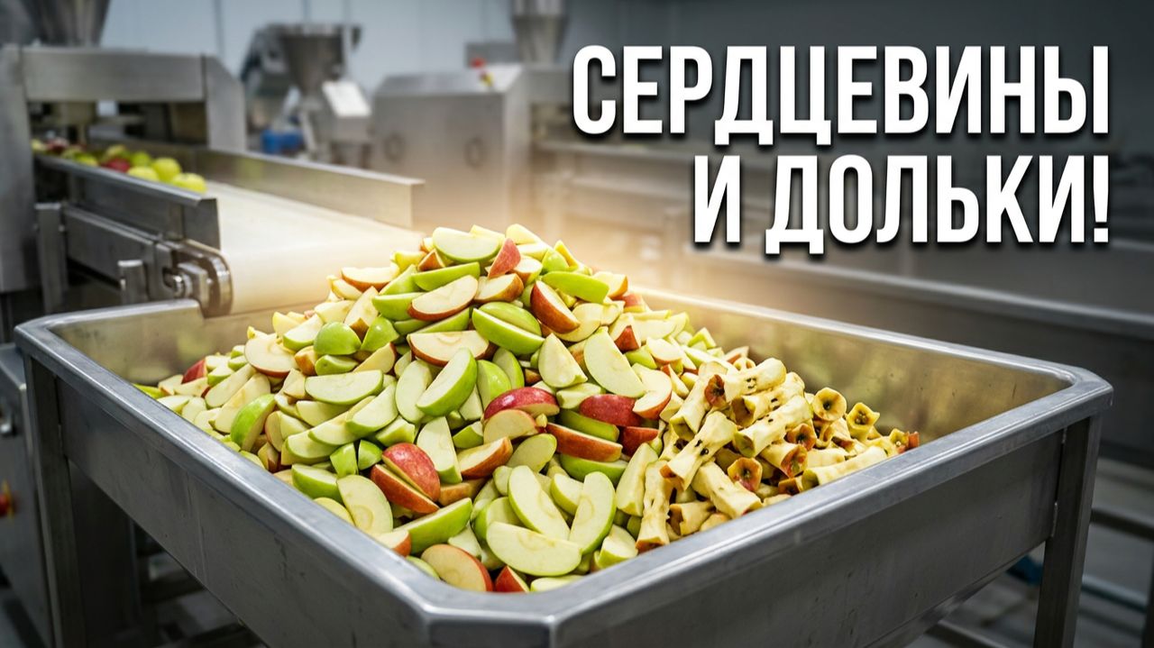 Машина для выбивания сердцевины и разрезания яблок на дольки. Китай #яблоко #очистка #сердцевина