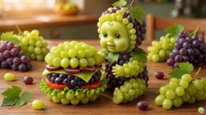 Милые AI-фруктовые малыши едят фруктовые бургеры 👶🍊🍔🍓 | Странно приятный AI ASMR мукбанг