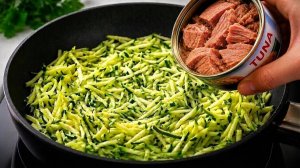 КАБАЧОК И ТУНЕЦ?! ТАК ВКУСНО я еще НЕ ЕЛА! Кабачковый рулет с тунцом, без муки и духовки