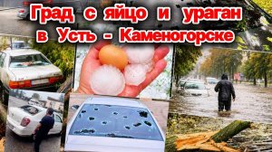 Ураган в Усть-Каменогорске❗ ГРАД С КУРИНОЕ ЯЙЦО❗ Упавшие деревья, люди без света, автомобили в труху