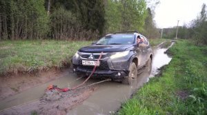 На что способна лебедка СТОКРАТ? Тянем Pajero Sport 3 из глубокой лужи! Реальный тест SN 6.0 S