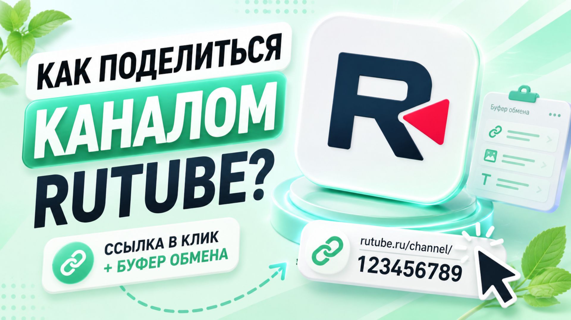 Как поделиться ссылкой на канал RuTube и скопировать её в буфер обмена. Как поделится каналом Рутуб