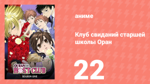 Клуб свиданий старшей школы Оран 22 серия (аниме-сериал, 2006)