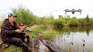 Ловля Карасей на Снасть «Фантомас» ! Вид Водоёма с Птичьего Полёта!!