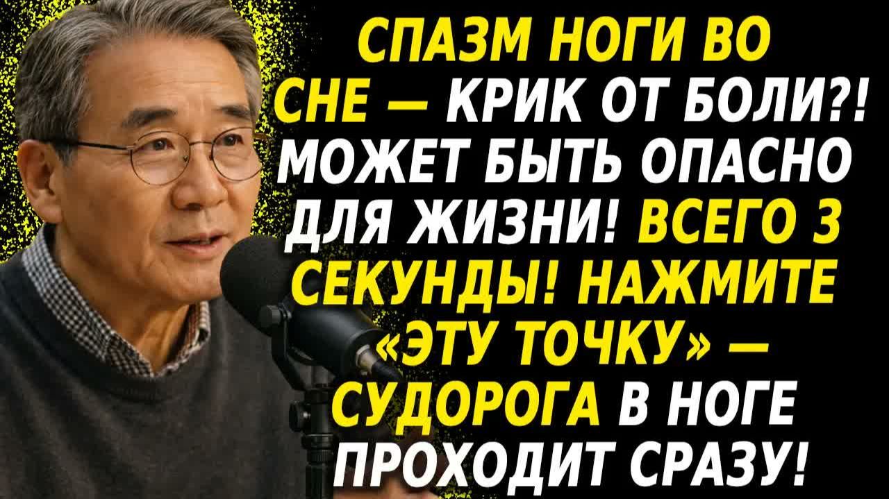 Судорога в ноге — избавляемся за 3 секунды! Экстренная помощь после 60 лет 😱⚡