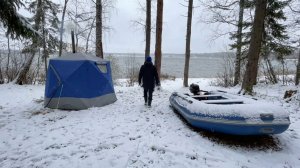 Ноябрьский холодный кемпинг на Озернинском водохранилище