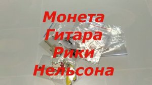 Монета Гитара Ники Нельсона, корпус гитары в виде страны США и раскрашена под флаг  США