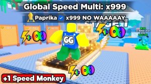 Поучаствовал в СЕКРЕТНОМ АДМИН АБЬЮЗЕ и ПРОШЕЛ 3 МИР В +1 SPEED MONKEY ESCAPE ROBLOX!