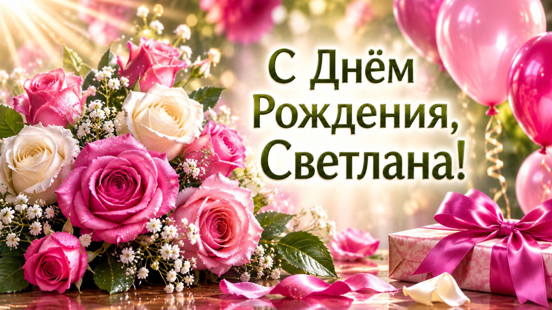 С Днём рождения Светлана!(Лепестки Роз).