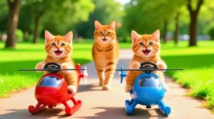🐾🐯 От мечты к постройке: Котенок и кошка-мама строят джип и устривают гонки с друзьями. Мультики