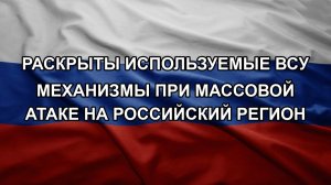 Раскрыты используемые ВСУ механизмы при массовой атаке на российский регион