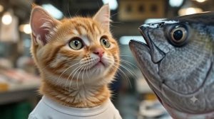 КОТИК НА РЫБНОЙ ЯРМАРКЕ!