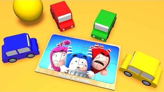 Oddbods Puzzle Cartoon With Colored Cars