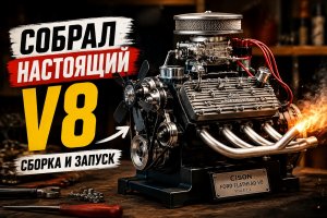 Я собрал настоящий миниатюрный двигатель V8 Ford Flathead | Сборка и запуск