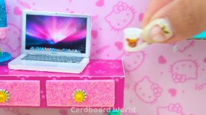 Постройте розовый дом-замок Hello Kitty с радужной горкой и спальней принцессы ❤️ Миниатюрный д