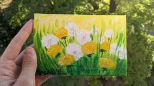 Одуванчики акрилом