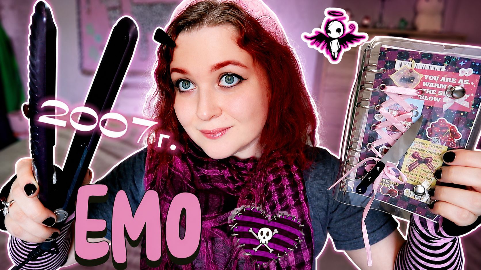 АСМР 💀 Мой 2007г 🖤 ЭМО девушка соберет на концерт и нарисует тебя 💞💄 ASMR emo girl
