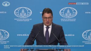 🔴 #ПрямойЭфир: Брифинг замдиректора ДИП МИД России А.В.Фадеева по текущим вопросам внешней политики